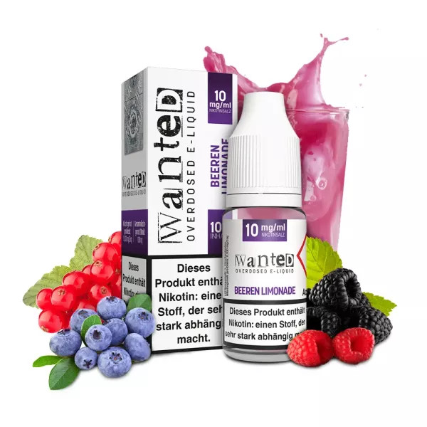 Wanted Beeren Limonade 10mg Overdosed 10ml Nikotinsalzliquid STEUERWARE